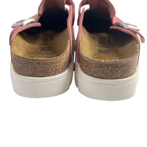 Birkenstock Papillio Boston Chunky Clog Suede Leather Candy Pink Size EU 38 NEW - Picture 12 of 16